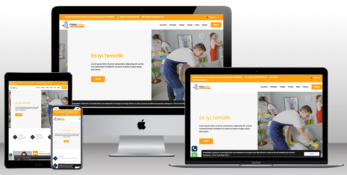 Halı ve Temizlik Web Site Paketi Dakik70